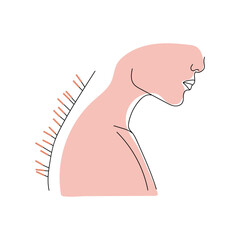 Human undergoing acupuncture on white background