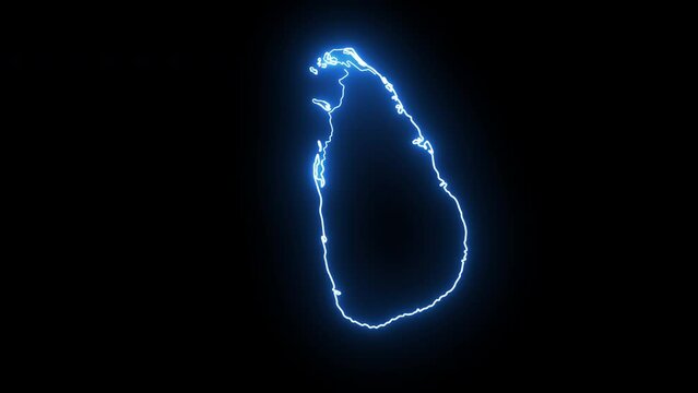 Animated Sri Lanka map icon with a glowing neon effect