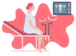 Female patient in gynecologist's office