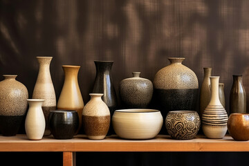 Fototapeta na wymiar Design handmade ceramics clay traditional arts pot vase craft pottery object