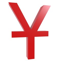 Obraz premium Chinese Yuan Symbol isolated on white background