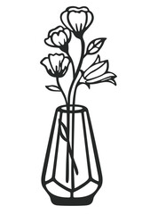 Silhouette Pattern,flowers in vase.