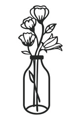 Silhouette Design,vase with flowers.