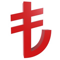 Obraz premium Turkish Lira Symbol isolated on white background