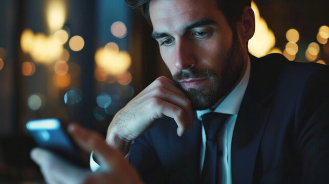 Businessman holding smart phone