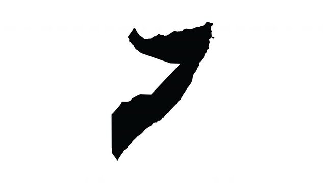 Animation forms a map of the country of Somalia