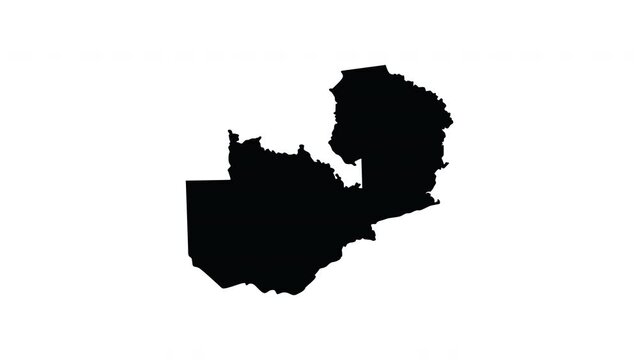animation forming a map of the country of zambia