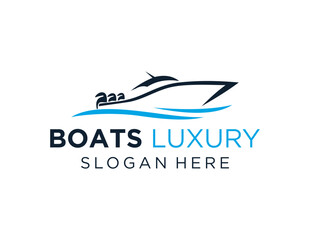 The logo design is about Boat and was created using the Corel Draw 2018 application with a white background.