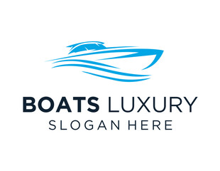 The logo design is about Boat and was created using the Corel Draw 2018 application with a white background.