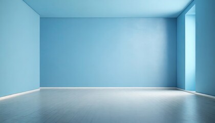 Blue empty white room for space design.