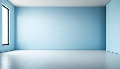Blue empty white room for space design.