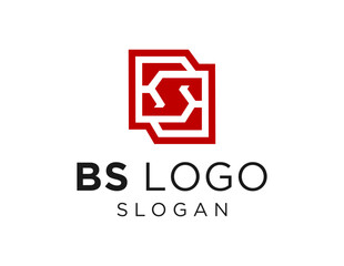 The logo design is about Letter BS and was created using the Corel Draw 2018 application with a white background.