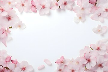 Fototapeta na wymiar Cherry Blossom Edges on Soft Textured Background