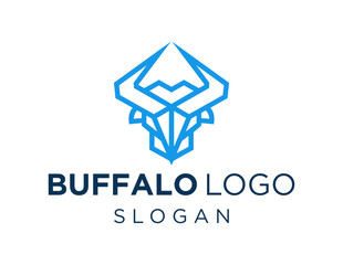 The logo design is about Buffalo and was created using the Corel Draw 2018 application with a white background.