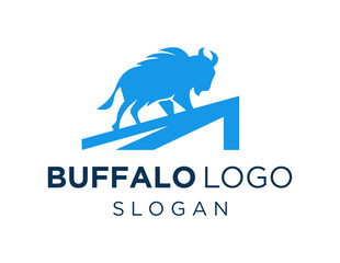 The logo design is about Buffalo and was created using the Corel Draw 2018 application with a white background.