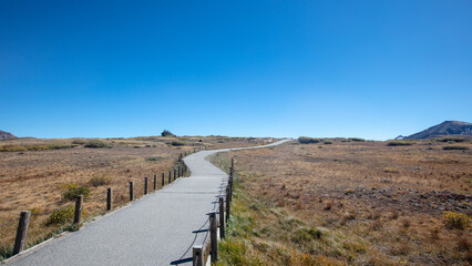 Walking pathway at the top of Independence Pass rest stop outside of Aspen Colorado United States