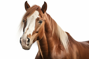 Obraz premium American quarter horse close-up portrait on a white background.