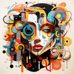 music background with headphones