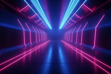 Glowing neon tunnel with an otherworldly feel