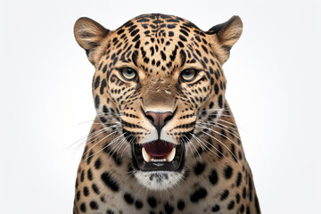 Obraz premium Jaguar close-up portrait on a white background. 