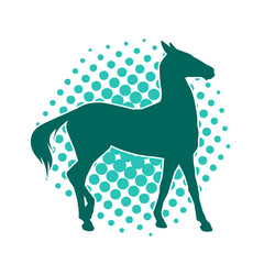 Silhouette of a horse running. Silhouette of a running stallion.