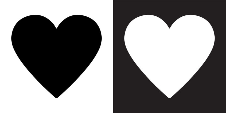 Heart icon vector. Love icon sign symbol in trendy flat style. Heart vector icon illustration isolated on white and black background