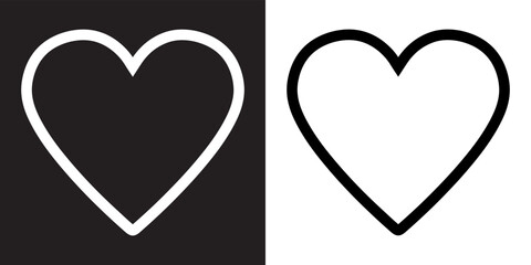 Heart icon vector. Love icon sign symbol in trendy flat style. Heart vector icon illustration isolated on black and white background