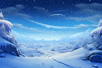 Snowy landscape with space for your winter wishes.