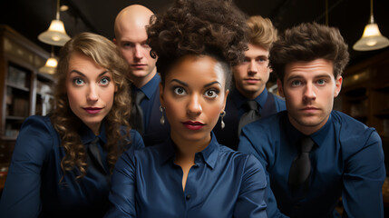 Fototapeta premium Executive Teamwork - Diveristy - Office Workers - Partnership - Low Angle Shot - Business Leadership 