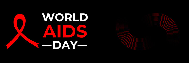 World Aids Day. Minimalist background with red ribbon and Luxury Style. Designed for web, banner, cover, wallpaper, flyer, template, presentation, backdrop, website, etc. vector illustration