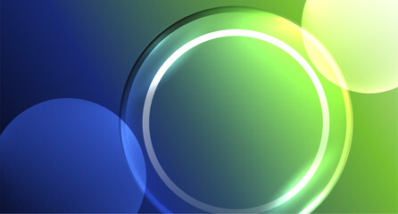 Neon glass circle copyspace for your text or product presentation geometric background. Vector illustration For Wallpaper, Banner, Background, Card, Book Illustration, landing page