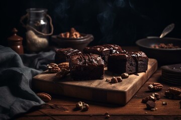A delicious brownie made with premium ingredients. Generative AI