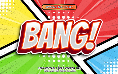 Bang retro comic style vector 3d text effect design