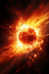 Fototapeta premium Space theme photo creative, sci-fi wallpaper (AI Generated Image)