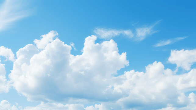 Beautiful summer blue sky and white sky clouds in the morning light, Panorama Blue sky clouds wallpaper
