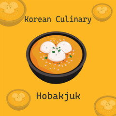 Savor Korea's essence with Hobakjuk, a velvety porridge blending luscious butternut squash and sweet rice - a harmonious delight for every palate