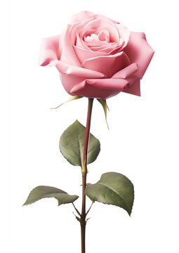 photo realistic overhead single rose flowerhead isolated on a white background