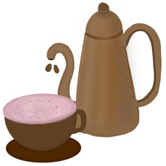 coffee pot teapot and teacup