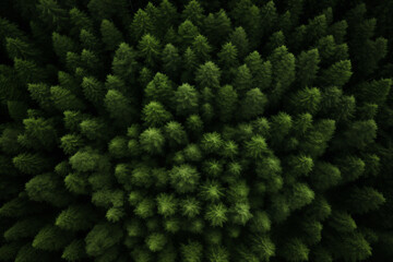 Aerial view of forest green trees, woodland,top view
