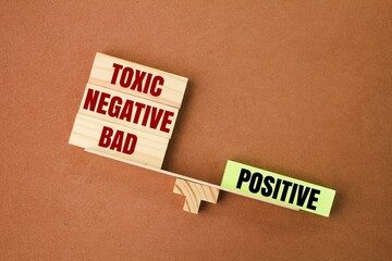 balance between positive and toxic, negative and bad words. the concept of attitude or discipline....