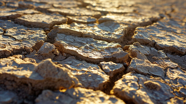 Different textures on the arid soil in Namib desert, Namibia, Africa