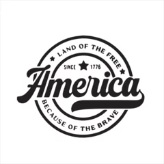 Foto op Canvas land of the free america because of the brave stamp background inspirational positive quotes, motivational, typography, lettering design © Dawson