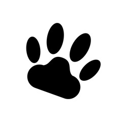 black cat footprint icon - obrazy, fototapety, plakaty