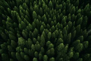 Fototapeta premium Aerial view of forest green trees, woodland,top view