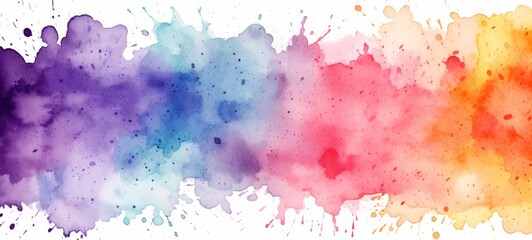 Fototapeta premium Colorful paint splashes on a white background colorful painting illustration made of watercolor splashes, isolated on white background.