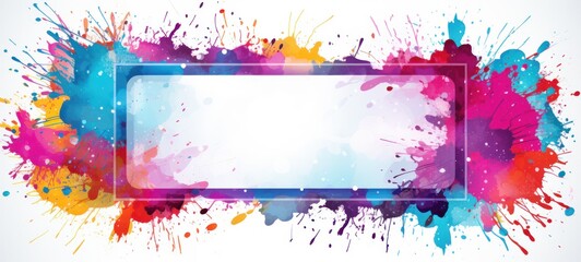 Colorful paint splashes on a white background colorful painting illustration made of watercolor splashes, isolated on white background.