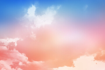 Pink Blue sky and white clouds 