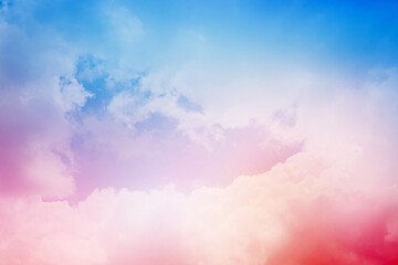 Obraz na płótnie Canvas Pink Blue sky and white clouds 