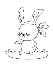 cute an kawaii bunny coloring page for kids 
