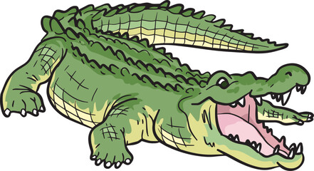 Fototapeta premium Crocodile Alligator Wild Animal Vector Illustration
